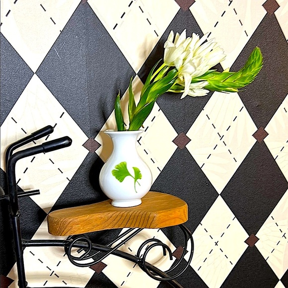 Vintage Black Metal Penny-Farthing Bicycle Decor with Wood Platform - Rustic - Picture 4 of 10